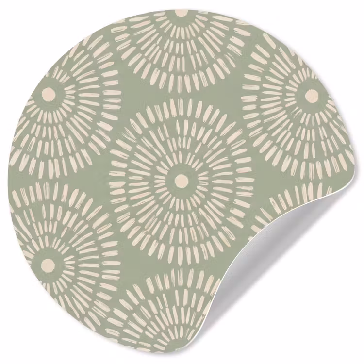 Patroon - Cirkels - Abstract - Modern - Groen Wandcirkel behangsticker klein -3d