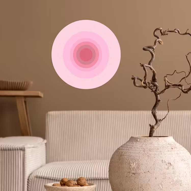 Patroon - Cirkels - Abstract - Roze - Modern Wandcirkel behangsticker klein -sfeer1
