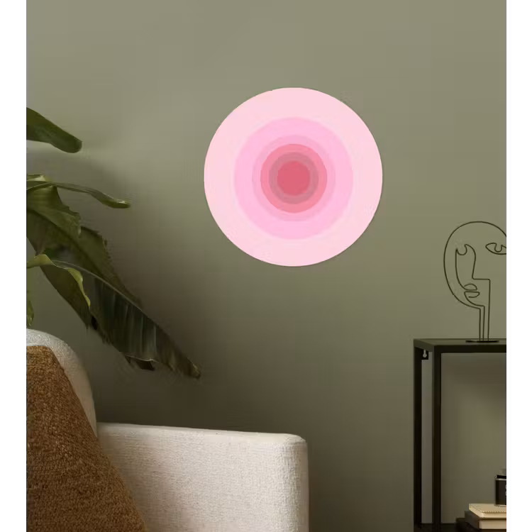 Patroon - Cirkels - Abstract - Roze - Modern Wandcirkel behangsticker klein -sfeer2