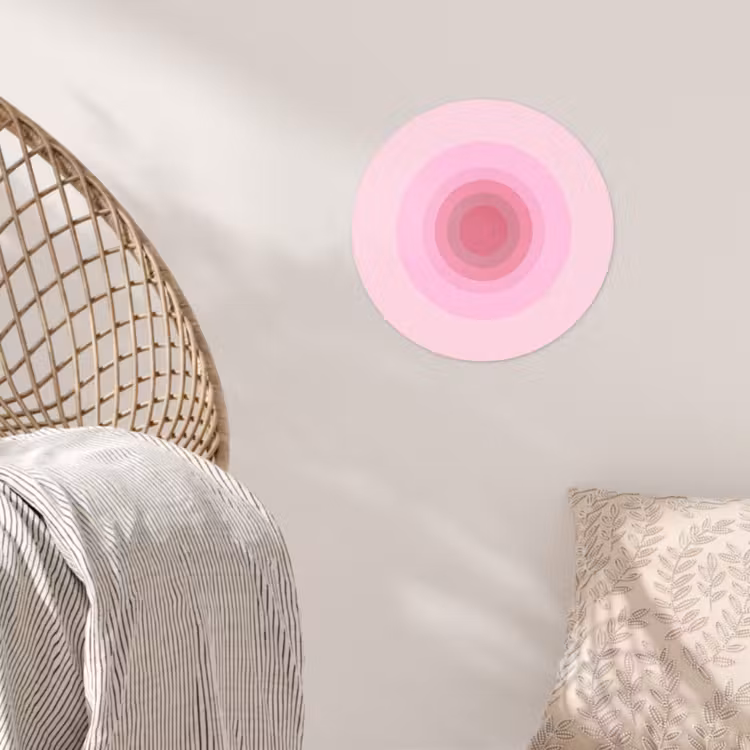 Patroon - Cirkels - Abstract - Roze - Modern Wandcirkel behangsticker klein -sfeer4