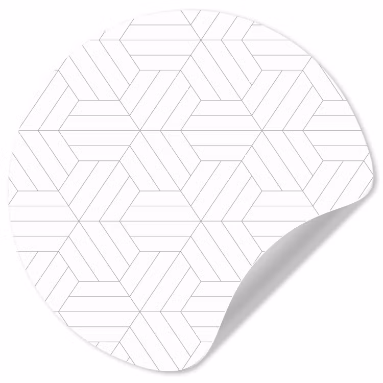 Patroon - Lijn - Design - Zwart - Wit Wandcirkel behangsticker klein 186 -3d