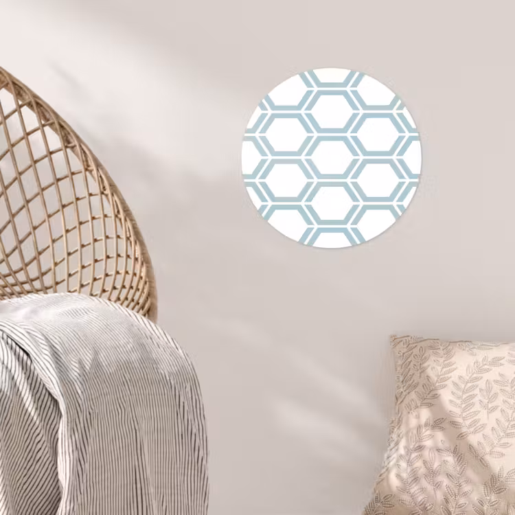 Patroon - Lijn - Design - Hexagon Wandcirkel behangsticker klein 186 -sfeer4