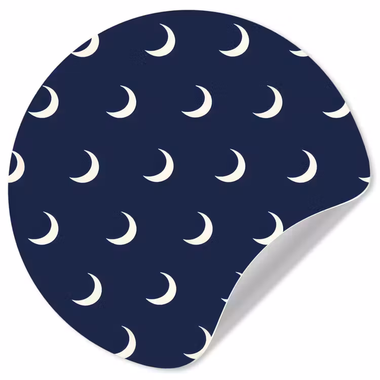 Patroon - Manen - Blauw Wandcirkel behangsticker klein 186 -3d
