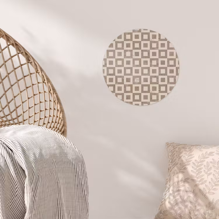 Patroon - Marmer - Beige Wandcirkel behangsticker klein 186 -sfeer4