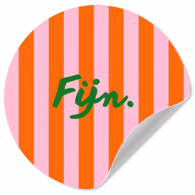 Patroon - Oranje - Fijn - Strepen Wandcirkel behangsticker klein -3d