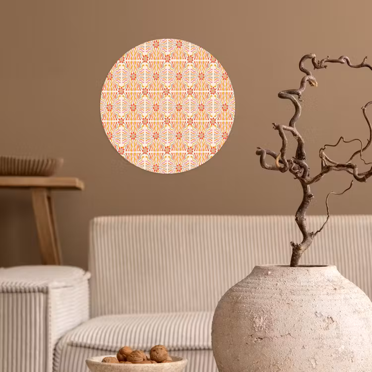 Patroon - Retro - Kleur Wandcirkel behangsticker klein 186 -sfeer1