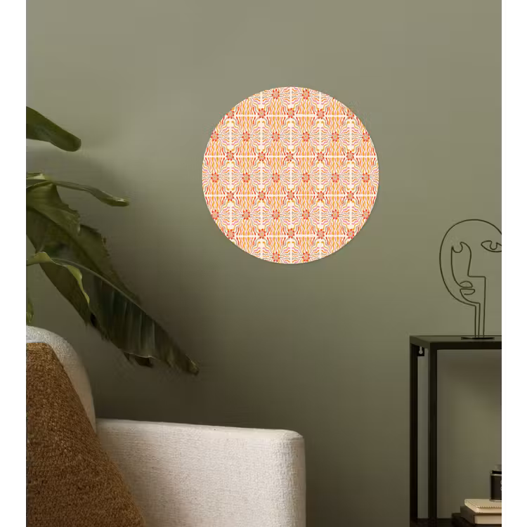 Patroon - Retro - Kleur Wandcirkel behangsticker klein 186 -sfeer2