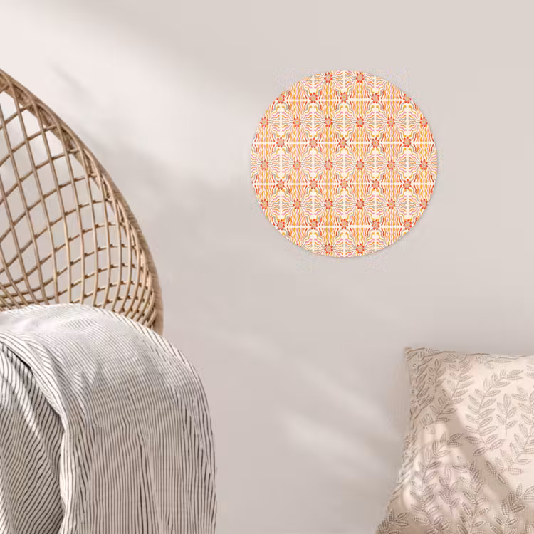 Patroon - Retro - Kleur Wandcirkel behangsticker klein 186 -sfeer4