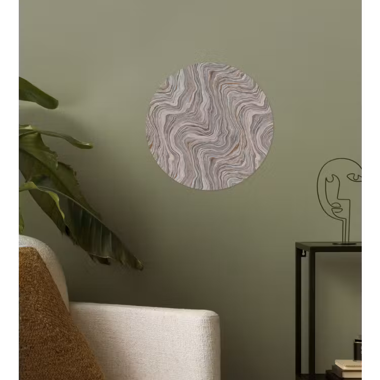 Patroon - Textuur - Grijs Wandcirkel behangsticker klein 186 -sfeer2