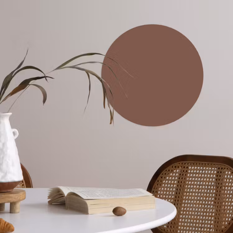 Muted - Chestnut - Bruin Wandcirkel behangsticker klein 186 -sfeer3