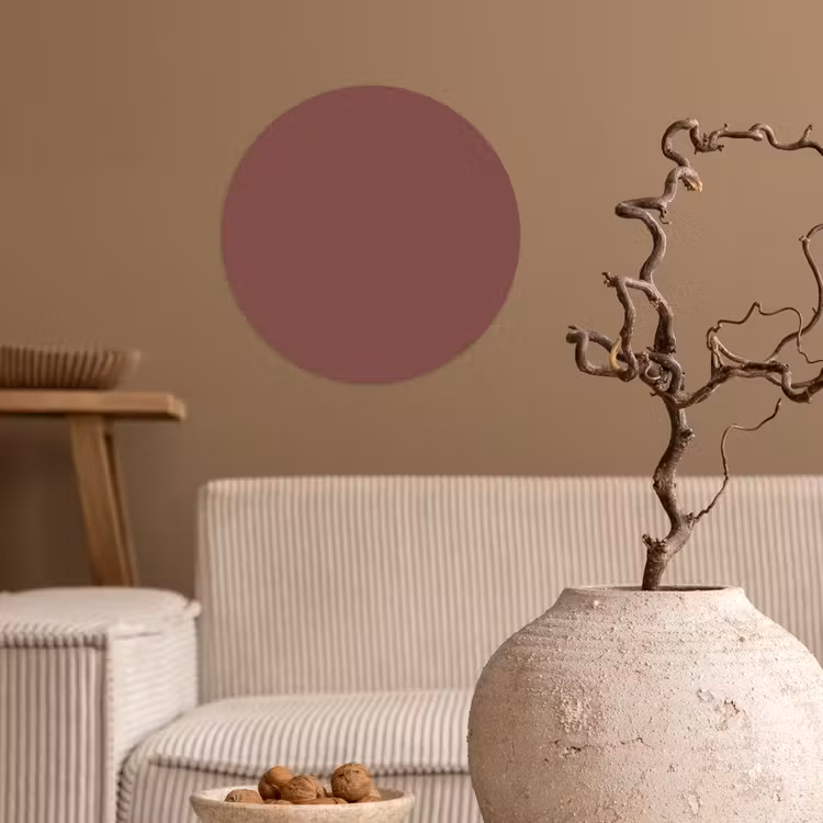Muted - Raisin - Rood Wandcirkel behangsticker klein 186 -sfeer1