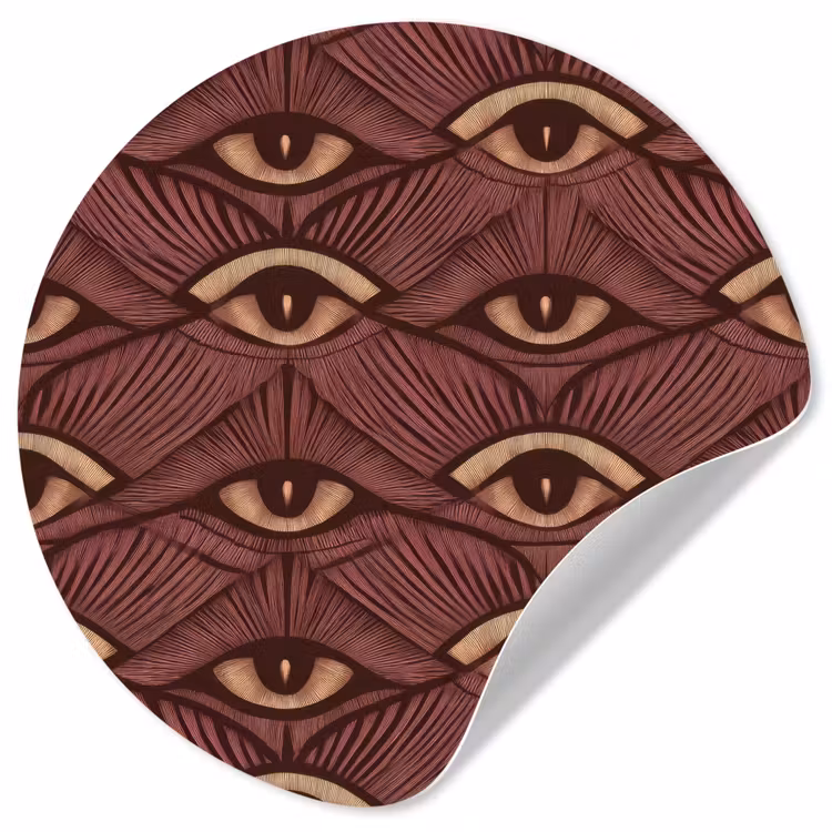 Mystiek - Ogen - Bruin Wandcirkel behangsticker klein 186 -3d