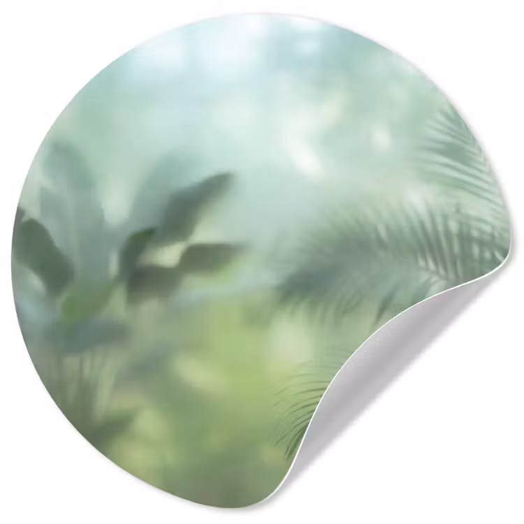 Natuur - Vervaagd - Groen - Abstract - Modern Wandcirkel behangsticker klein -3d