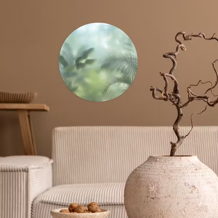 Natuur - Vervaagd - Groen - Abstract - Modern Wandcirkel behangsticker klein -sfeer1