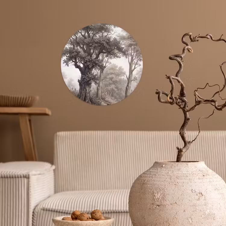 Natuur - Bos - Eik Wandcirkel behangsticker klein -sfeer1