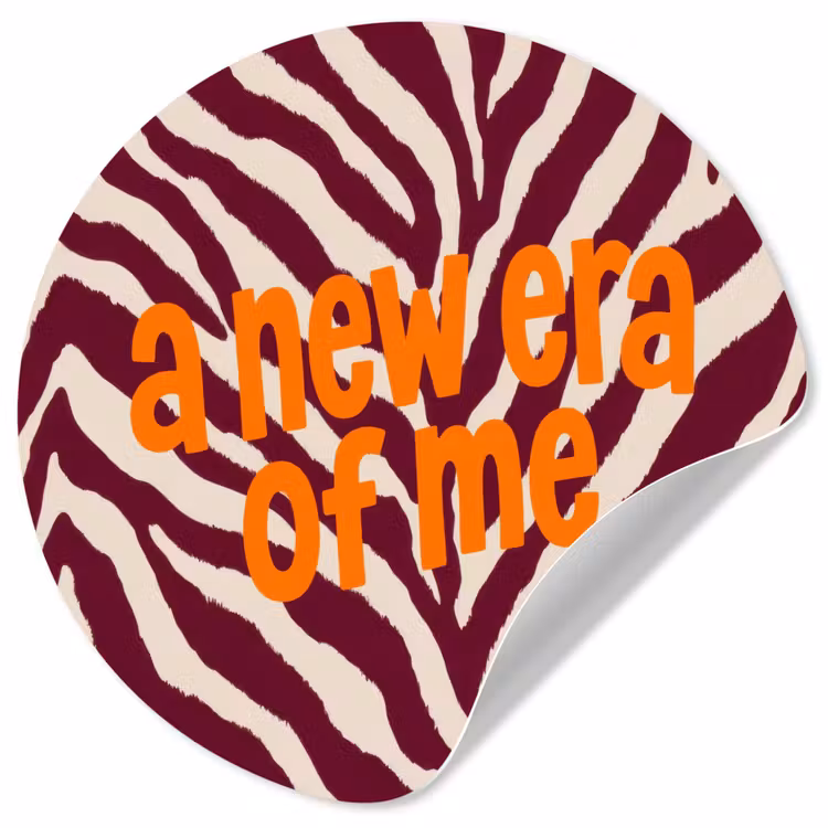 New era - Bordeaux - Zebraprint Wandcirkel behangsticker klein -3d