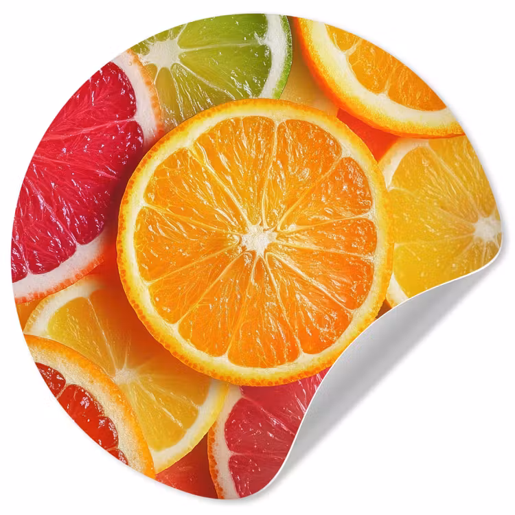 Fruit - Kleurrijk - Close up Wandcirkel behangsticker klein -3d