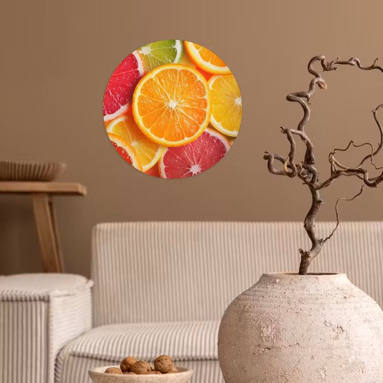 Fruit - Kleurrijk - Close up Wandcirkel behangsticker klein -sfeer1