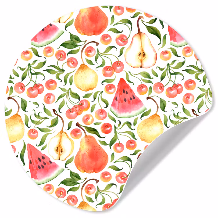 Fruit - Watermeloen - Kersen - Peer Wandcirkel behangsticker klein 186 -3d