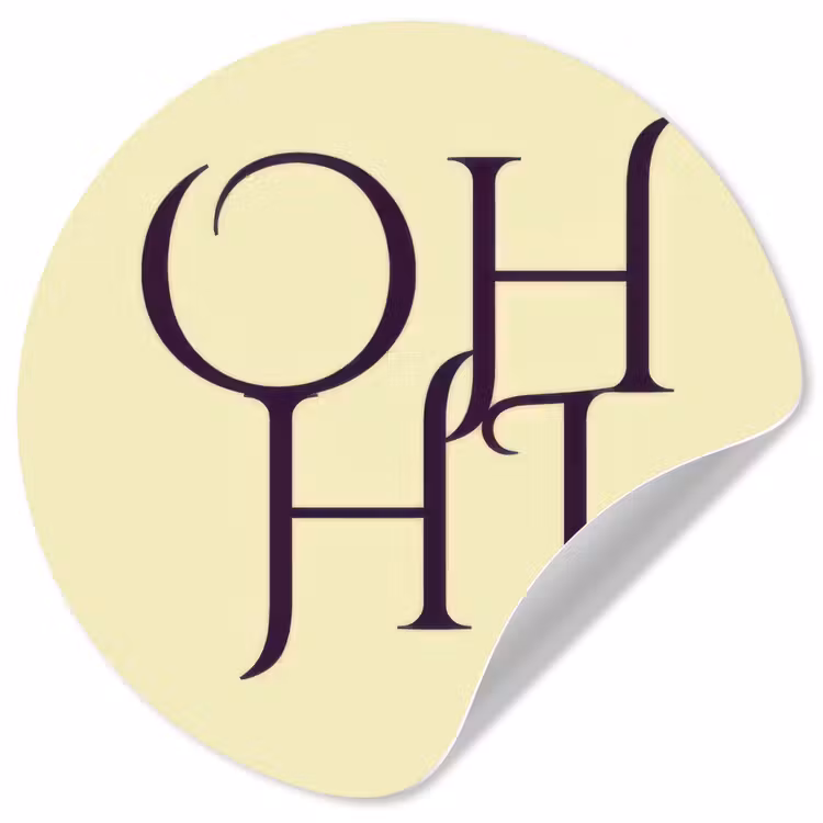 Oh hi - Geel - Monogram Wandcirkel behangsticker klein -3d