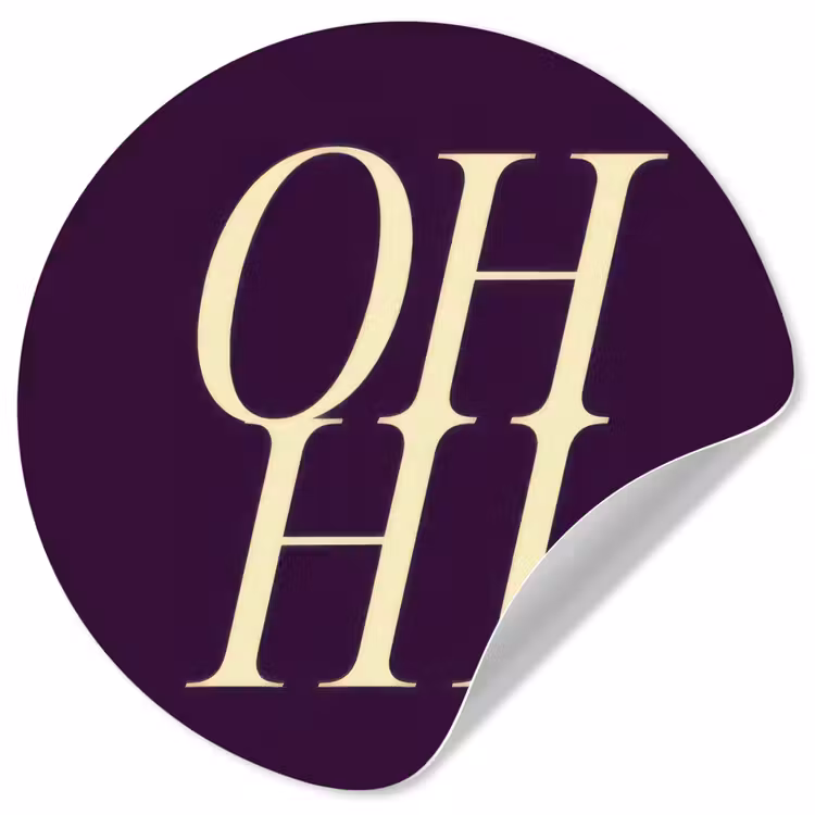 Oh hi - Paars - Minimalistisch Wandcirkel behangsticker klein -3d