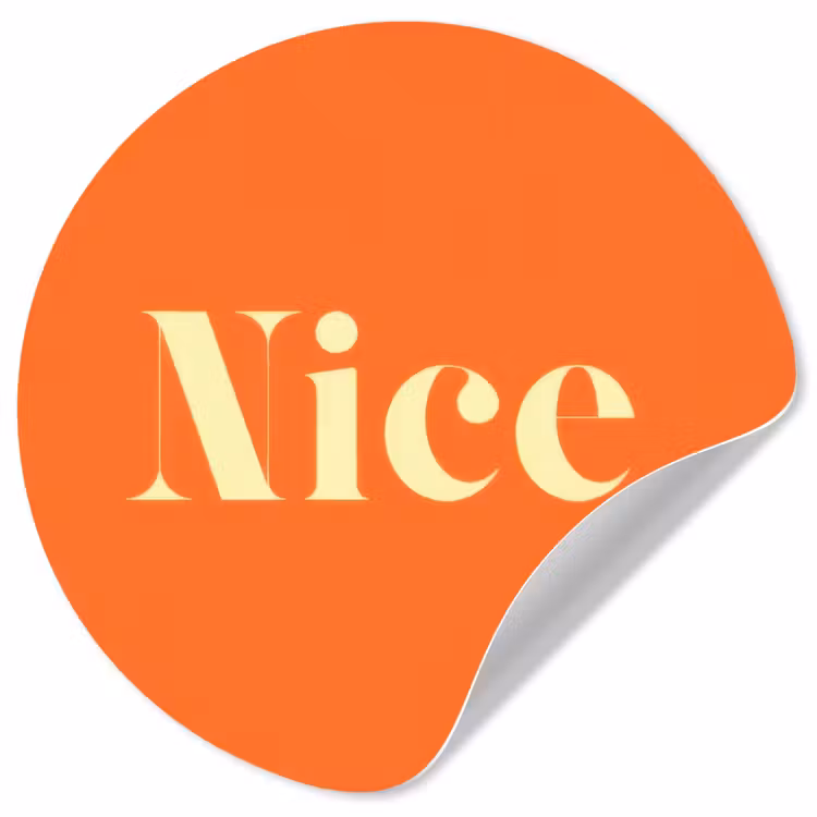 Oranje - Gebroken wit - Nice Wandcirkel behangsticker klein -3d