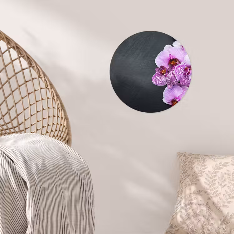 Orchidee - Bloemen - Roze - Flora Wandcirkel behangsticker klein -sfeer4