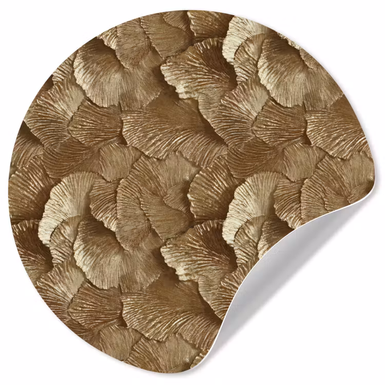 Organisch - Patroon - Bladeren - Goud Wandcirkel behangsticker klein 186 -3d
