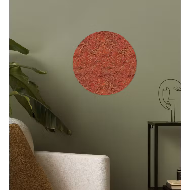 Oosters - Bloemen - Terracotta Wandcirkel behangsticker klein 186 -sfeer2