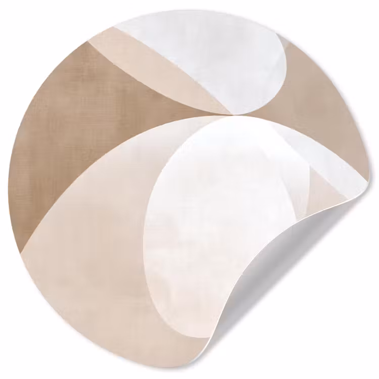 Ovale vormen - Transparant - Zachte overgang Wandcirkel behangsticker klein -3d