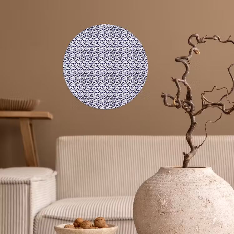 Oceaan - Bubbel - Blauw - Wit Wandcirkel behangsticker klein 186 -sfeer1