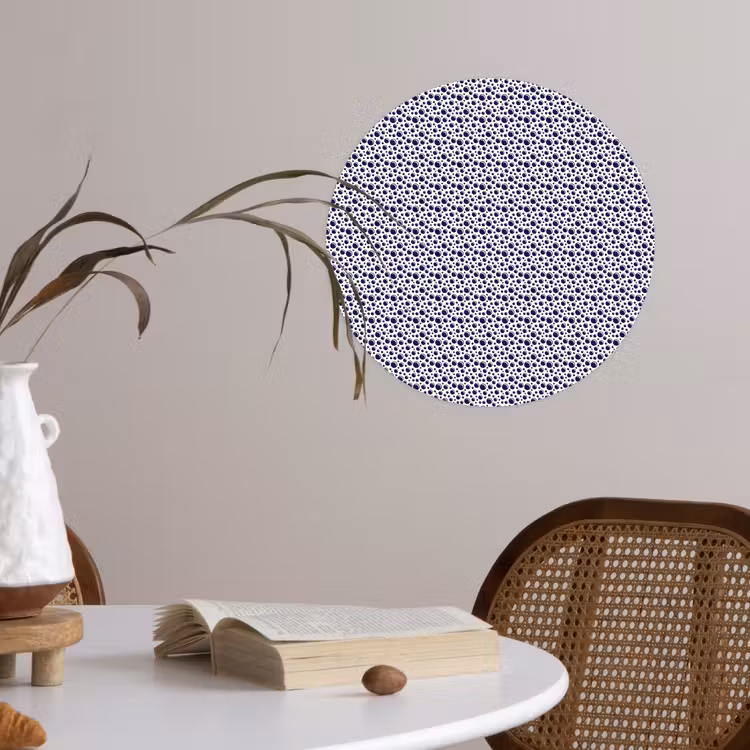Oceaan - Bubbel - Blauw - Wit Wandcirkel behangsticker klein 186 -sfeer3