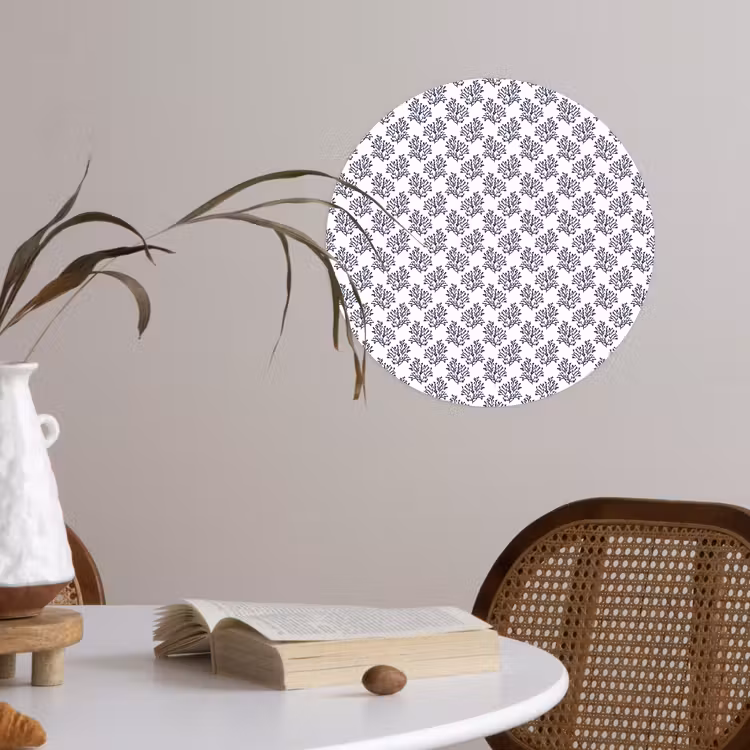 Oceaan - Koraal - Blauw - Wit Wandcirkel behangsticker klein 186 -sfeer3