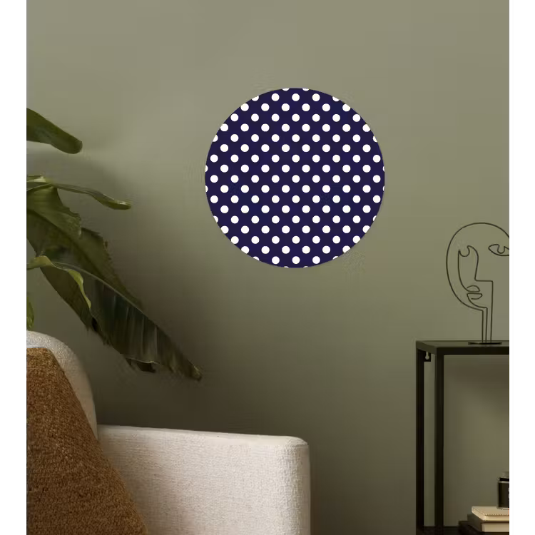 Oceaan - Stippen - Blauw - Wit Wandcirkel behangsticker klein 186 -sfeer2