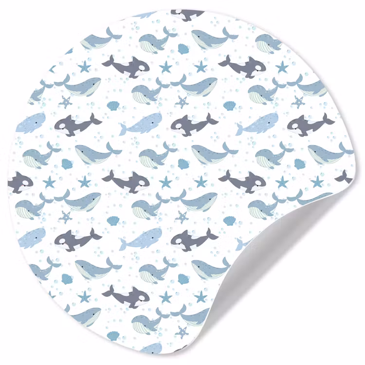 Oceaan - Walvis - Orka - Blauw Wandcirkel behangsticker klein 186 -3d