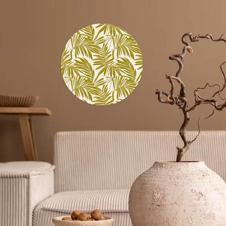 Palmblad - Patroon - Groen Wandcirkel behangsticker klein 186 -sfeer1