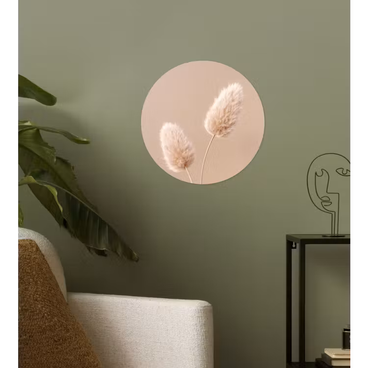 Pampas pluimen - Beige - Planten Wandcirkel behangsticker klein -sfeer2