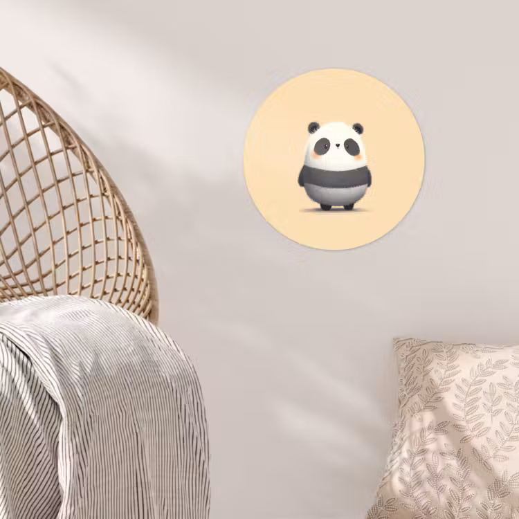 Panda - Beige - Minimalistisch Wandcirkel behangsticker klein -sfeer4