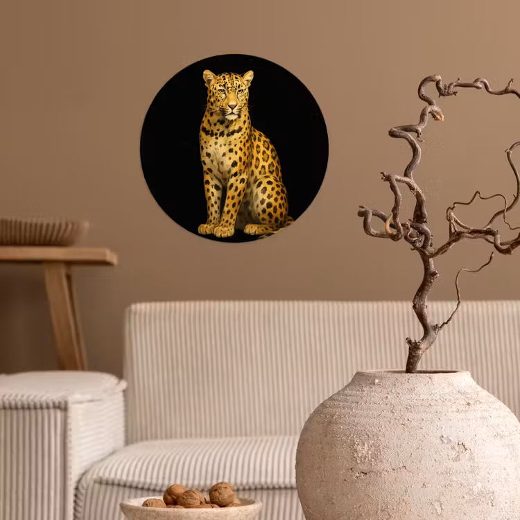 Panter - Realistisch - Bruin Wandcirkel behangsticker klein -sfeer1