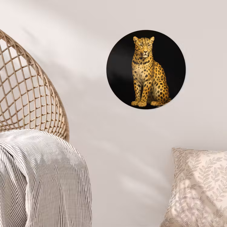 Panter - Realistisch - Bruin Wandcirkel behangsticker klein -sfeer4