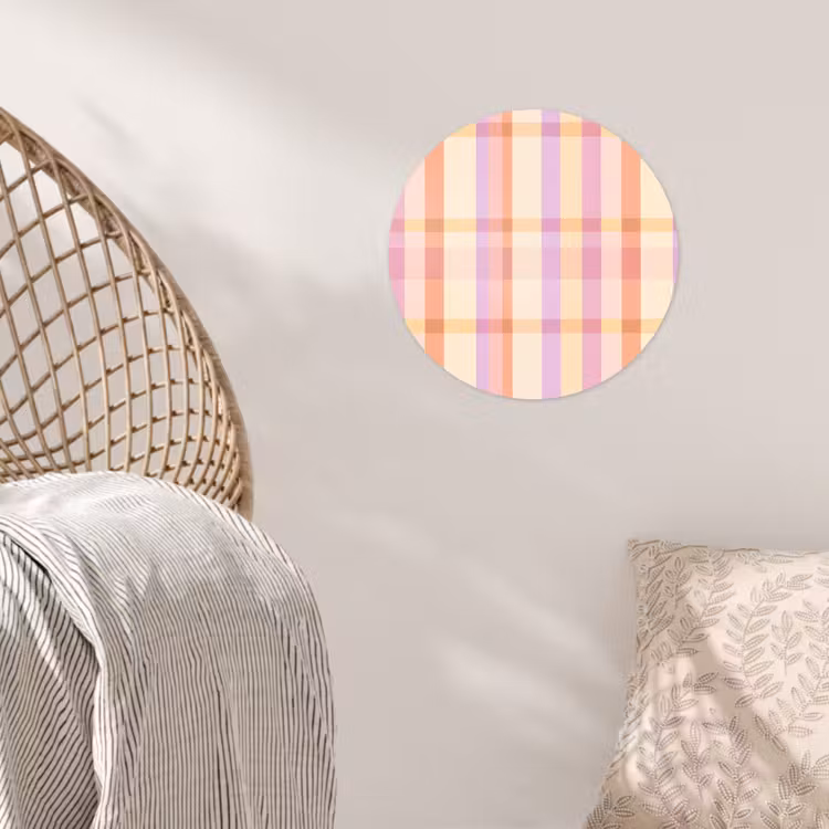 Pastel - uitpatroon - Geometrisch Wandcirkel behangsticker klein 186 -sfeer4