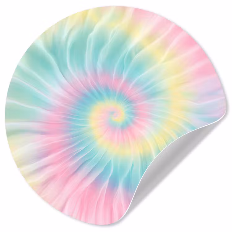 Pasteltinten - Tie dye - Roze Wandcirkel behangsticker klein -3d