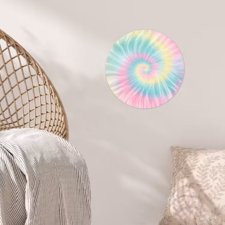 Pasteltinten - Tie dye - Roze Wandcirkel behangsticker klein -sfeer4