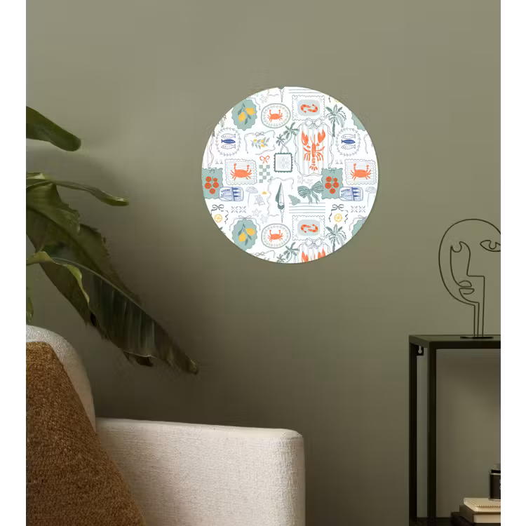 Zee - Sfeer - kreeft - Citroen Wandcirkel behangsticker klein 186 -sfeer2