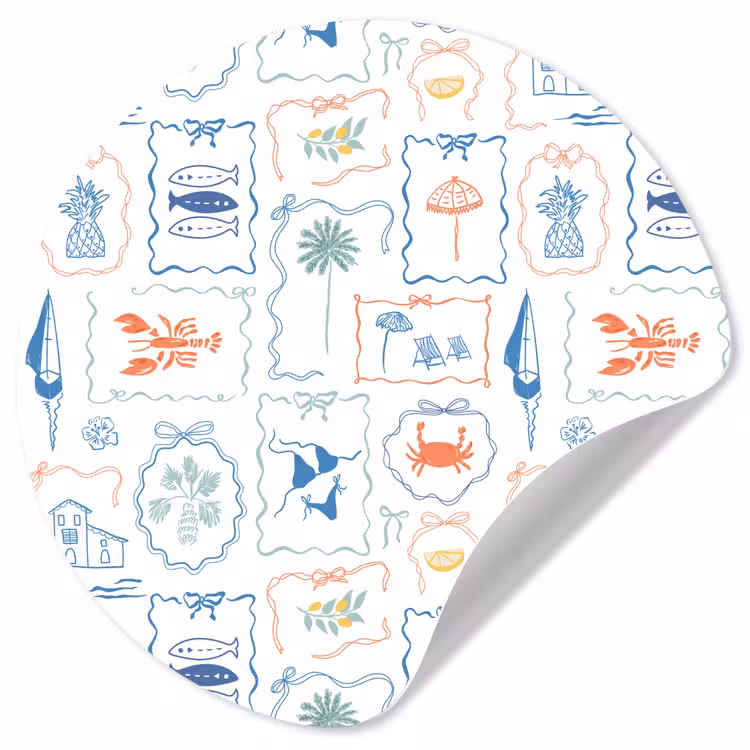 Zee - Sfeer - Strand - Multi Wandcirkel behangsticker klein 186 -3d