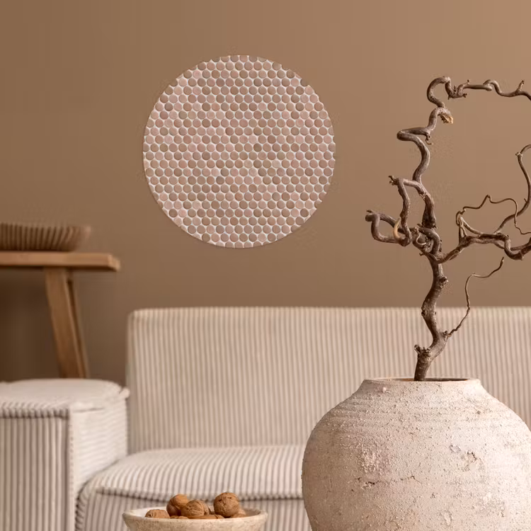 Penny - Mozaïek - Oudroze - Terracotta Wandcirkel behangsticker klein 186 -sfeer1