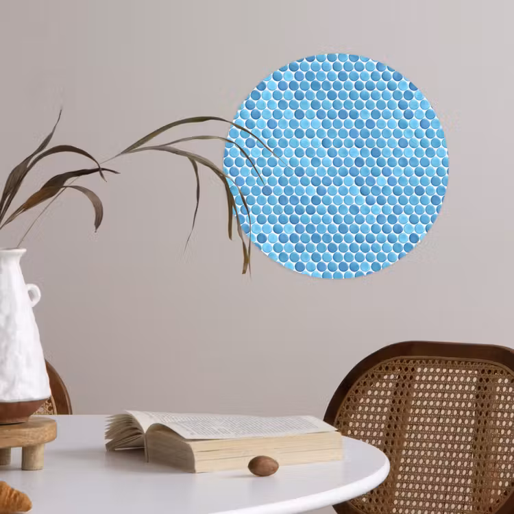 Penny - Mozaïek - Lichtblauw Wandcirkel behangsticker klein 186 -sfeer3