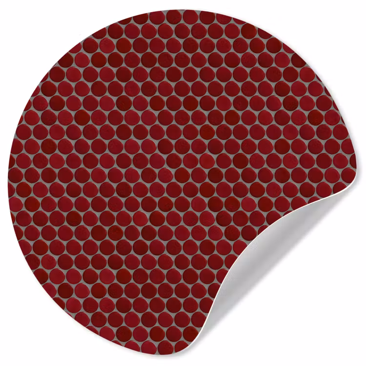 Penny - Mozaïek - Rond - Rood Wandcirkel behangsticker klein 186 -3d