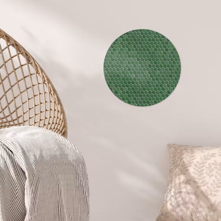 Penny - Mozaïek - Bosgroen - Green Wandcirkel behangsticker klein 186 -sfeer4
