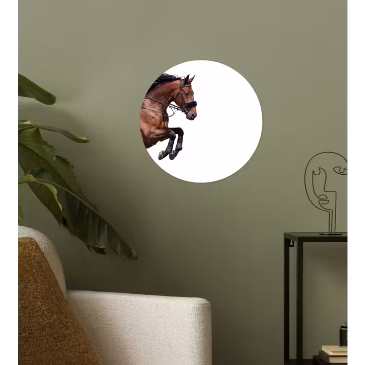 Paard - Springen - Modern Wandcirkel behangsticker klein -sfeer2